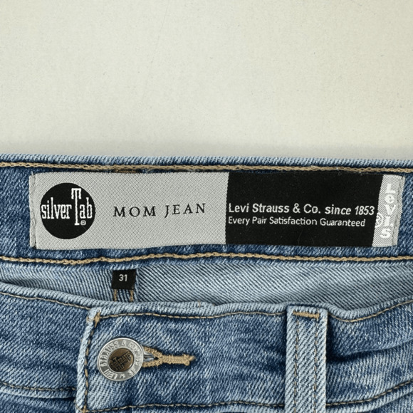 Levis Silver Tab Womens Mom Jeans Size 31 Blue High Rise Relaxed Minimalist - Picture 4 of 14